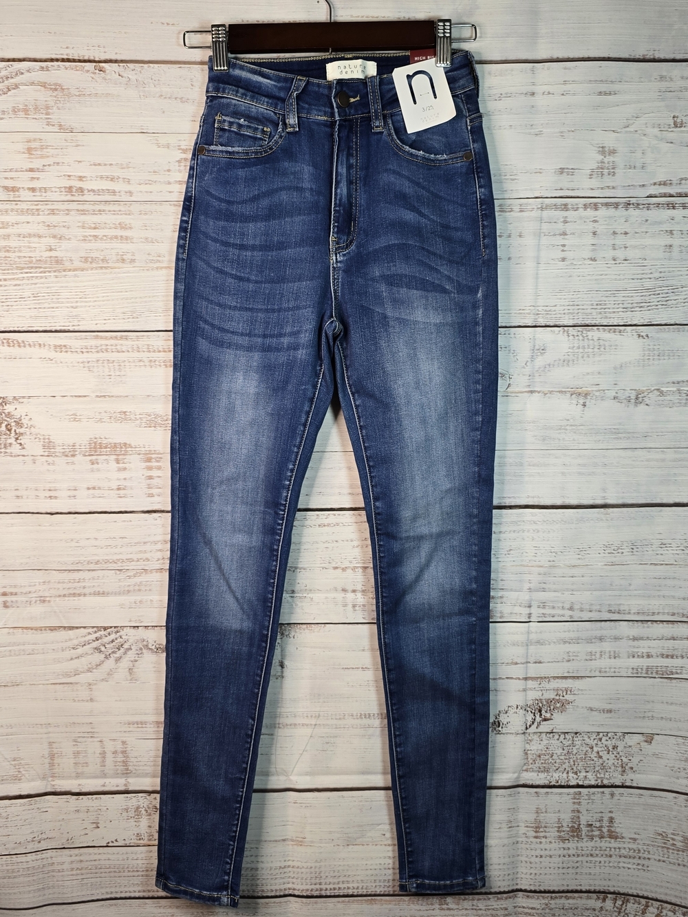 Nature Denim High Rise Skinny Jeans Medium Wash Size 3/25 NWT